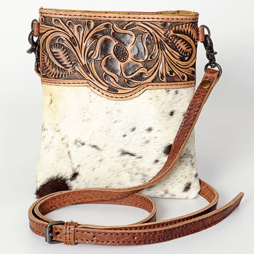American Darling Cross Body Hand Tooled Hair On-Genuine Leather Western Women Bag Handbag Purse | Crossbody for Cute
